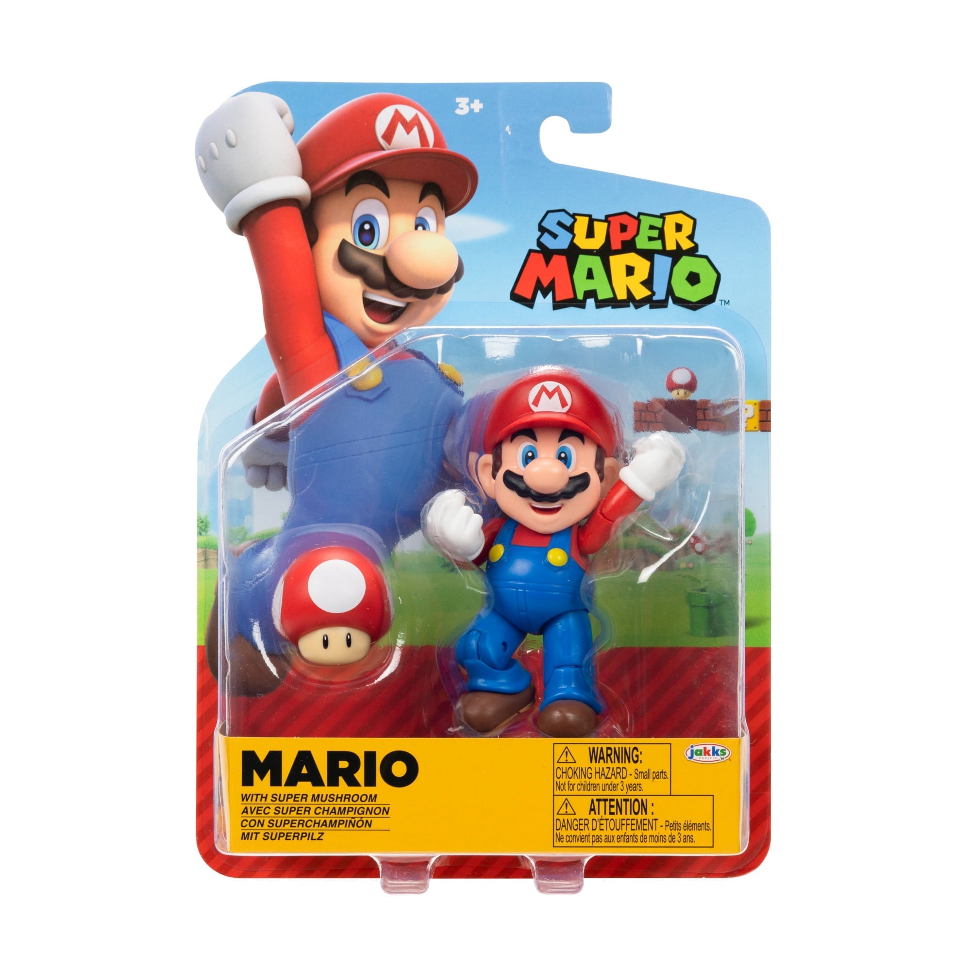 Super Mario 4" Figure - Mario w/Red Power Up
